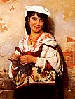 Leon Bonnat Jeune Fille Italienne painting